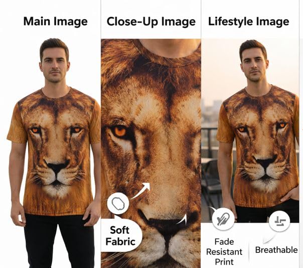3D Animal Print T Shirt