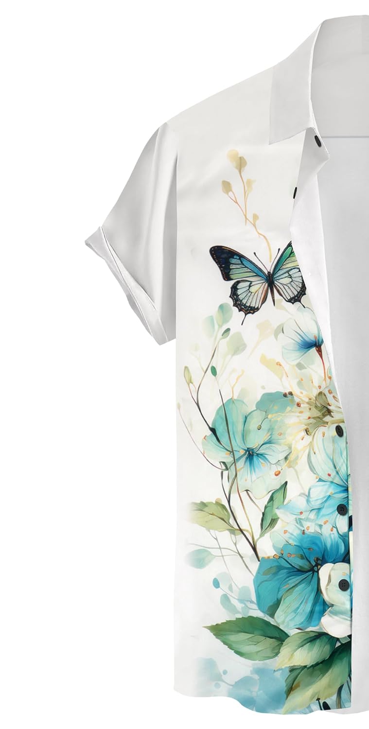 ZEKU Men's Butterfly Floral