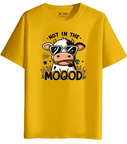 XENOVAURBAN Men's Regular Fit Printed Round Neck Cotton T-Shirt | Graphic Printed Casual Wear Unisex Fit XS to 3XL Tshirt RN-MOOOD