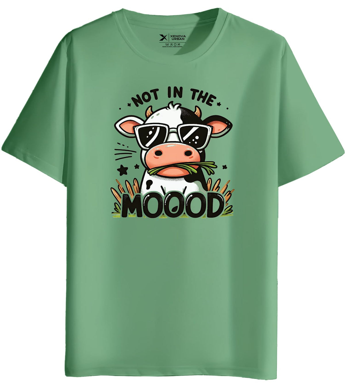 XENOVAURBAN Men's Regular Fit Printed Round Neck Cotton T-Shirt | Graphic Printed Casual Wear Unisex Fit XS to 3XL Tshirt RN-MOOOD