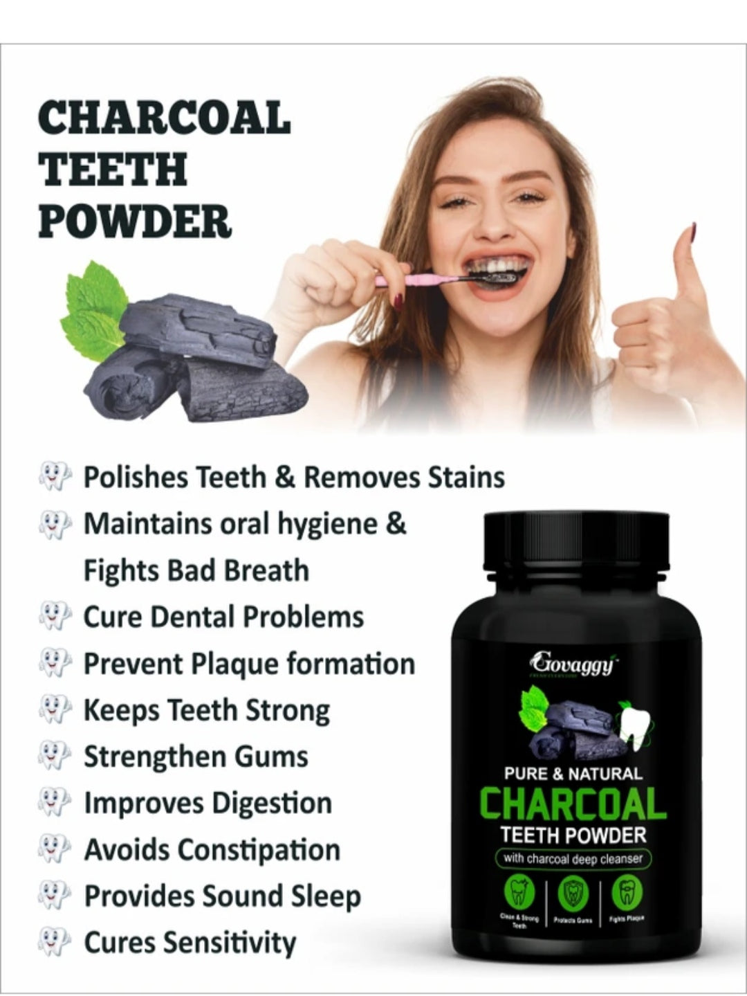 Charcoal teeth whitening